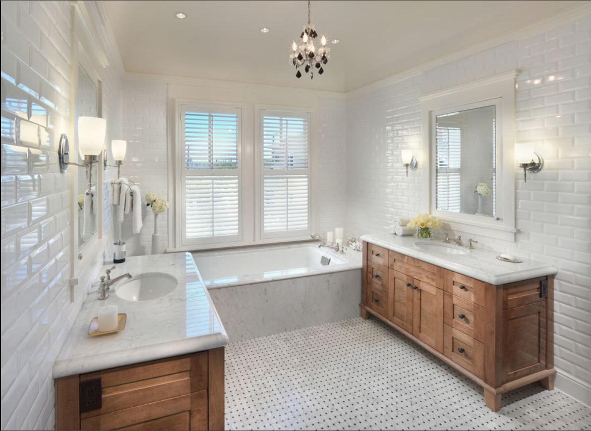 Gorgeous white subway tile is a classic