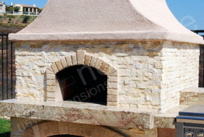Tumbled stone with rock panels