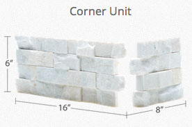 White Quartz Rock Panel Corner Unit