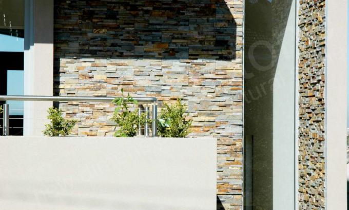 Natural Stacked Stone Veneer used on a Residential Facade
