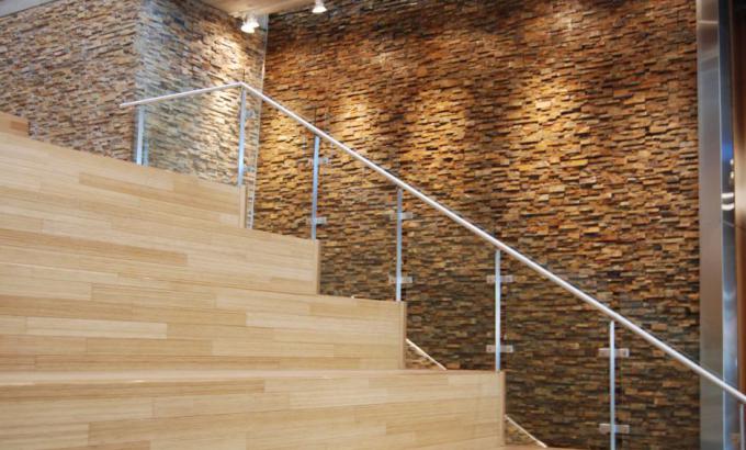 Natural Stacked Stone Veneer in a commercial water feature