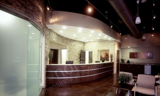 Stacked Stone Wall for Office