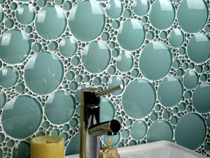 Mosaic tile backsplash bubbles
