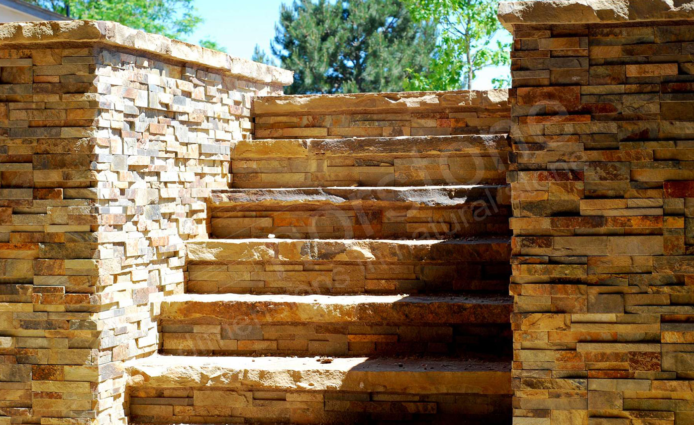 Natural Stacked Stone Columns