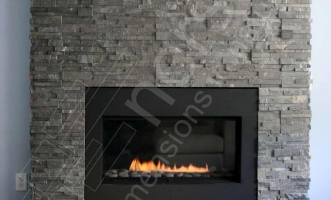 Natural Stacked Stone Veneer Fireplace Stone Fireplace Ideas