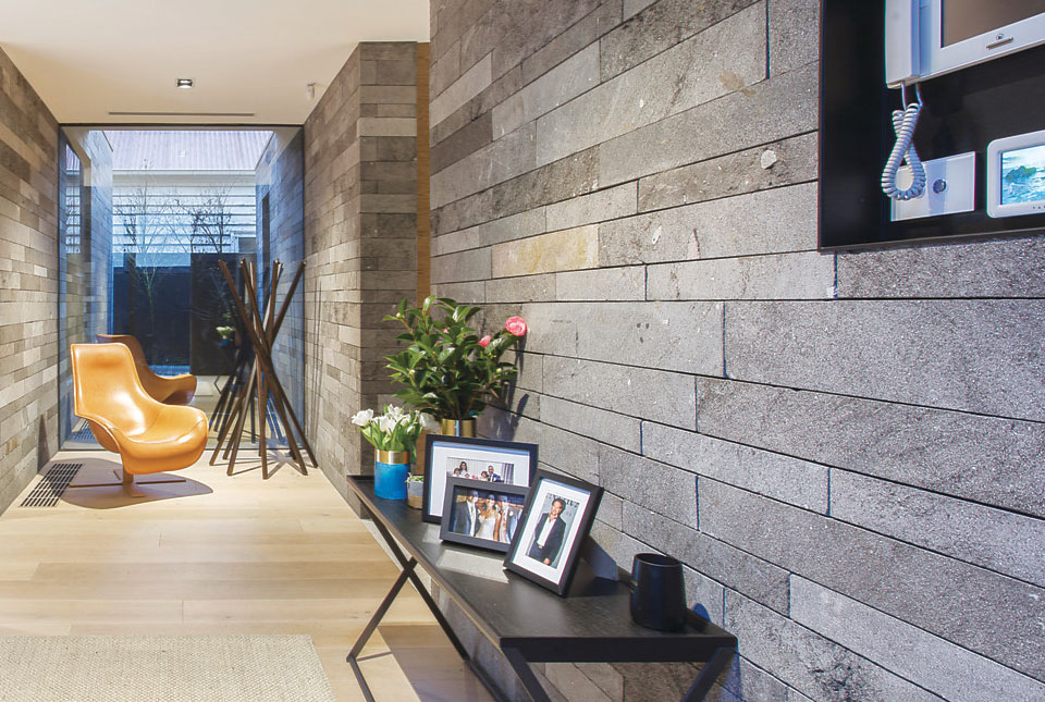 Platinum Grey Architectural Lavastone Planc Entryway Cooridor Dual Feature Walls