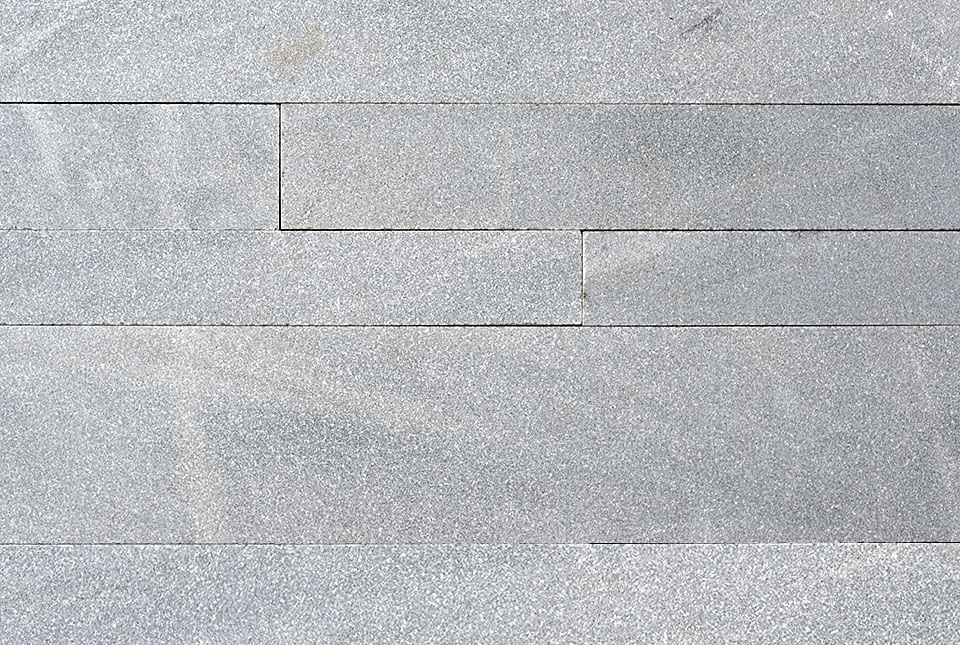 Silver Grey Quartz Stone Plank Wall Cross section