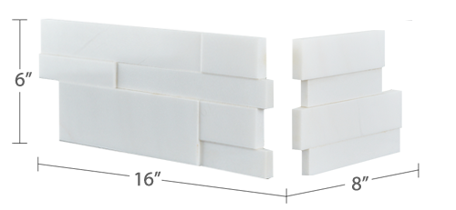 Aksent 3D White Marble Corner Panel Diagram
