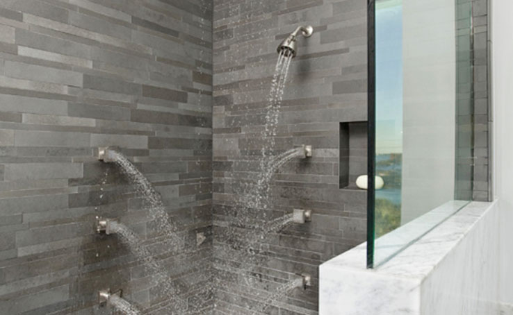 Grey Stone Shower Tile