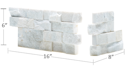 White XL Corner Rock Panel
