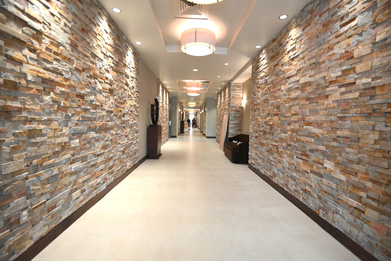 Aztec Stone Veneer used in hotel lobby main corridor