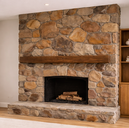 Ugly Stone Fireplace from the 70s that needs to be updated